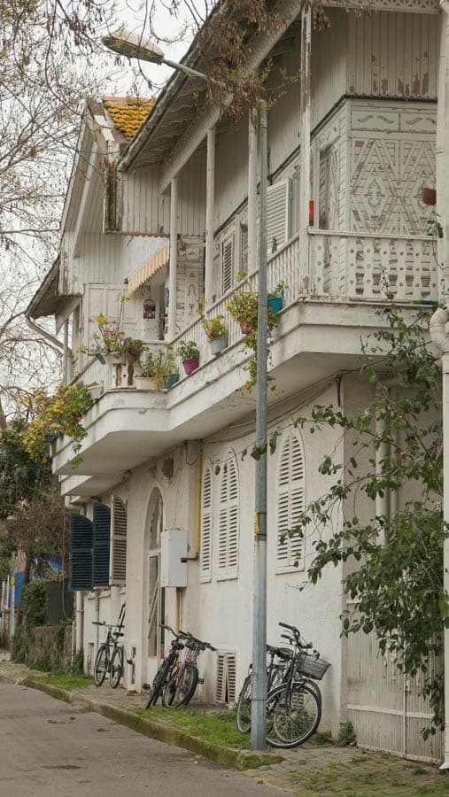 A wooden mansion on an island street